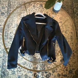 Navy blue suede jacket